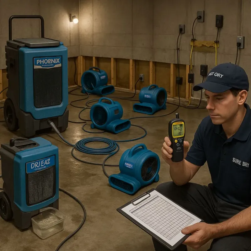 Structural Drying and Dehumidification process in Rumney, NH